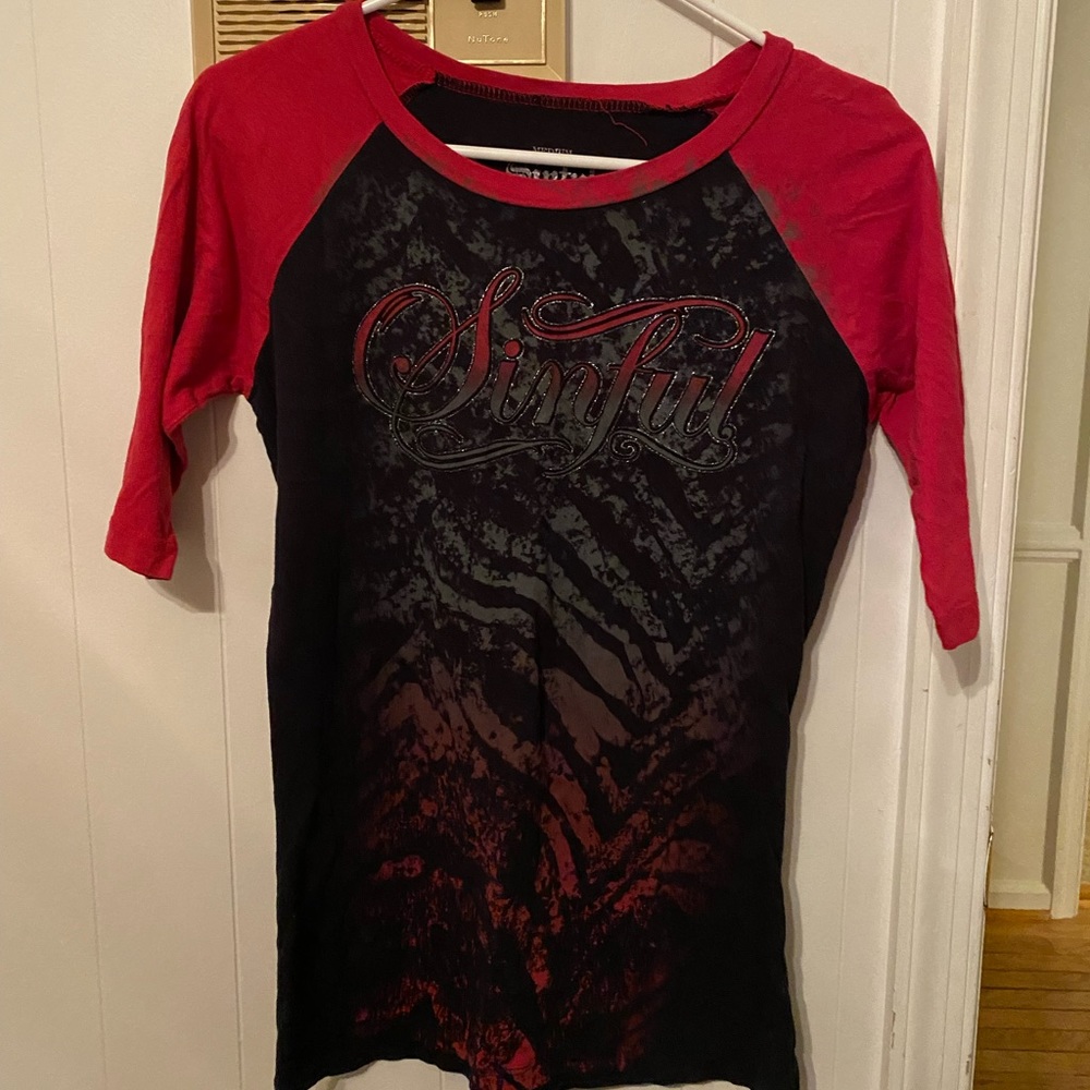 sinful baseball tee